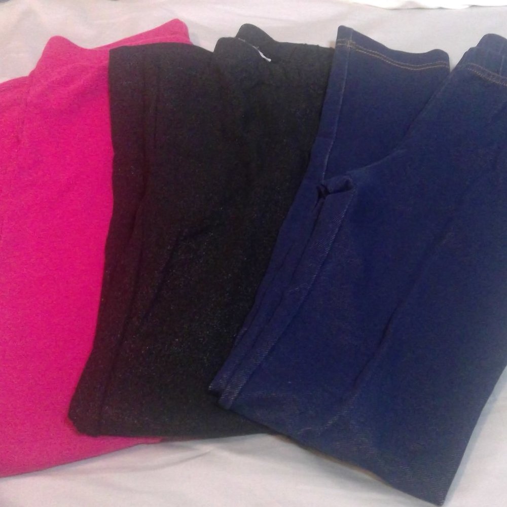 3 pairs leggings/jeggings, Size 10/12